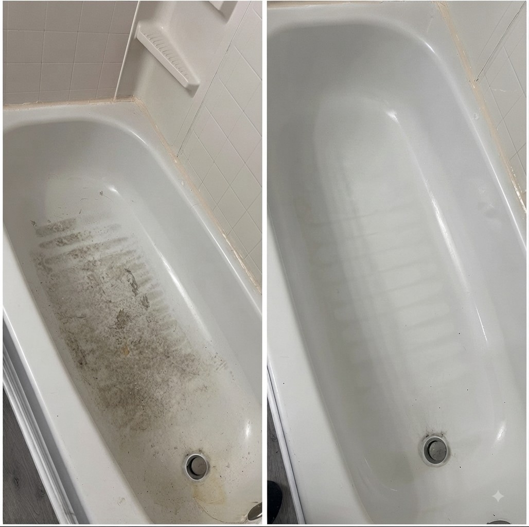 Real before and after: bathtub deep clean by White Glove America